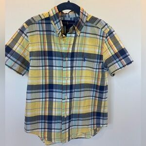 Ralph Lauren Kids Yellow and Blue Plaid Button-Down Shirt
